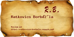 Ratkovics Borbála névjegykártya