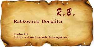 Ratkovics Borbála névjegykártya